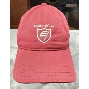 Edinburgh USA Hat Cap Strap Back Mens One Size Red Pukka Golf Dad Hat Logo